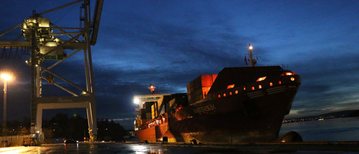 Siste containerbåt til Ormsund Siste containerbåt til Ormsund