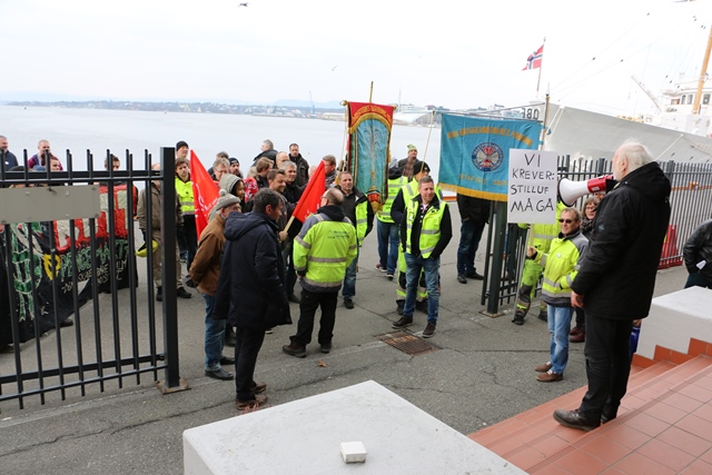 Demonstrasjon utenfor Oslo Havns lokaler Demonstrasjon utenfor Oslo Havns lokaler